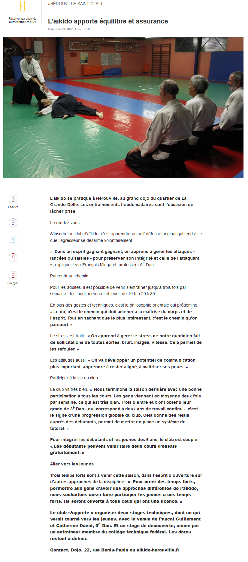 L aikido apporte equilibre et assurance